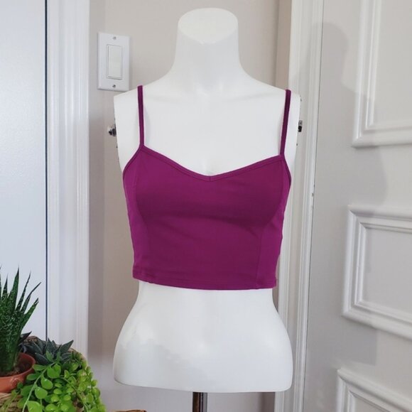 Garage Pleated Cami Crop Top in Plum- Size S- Like New - Picture 1 of 10